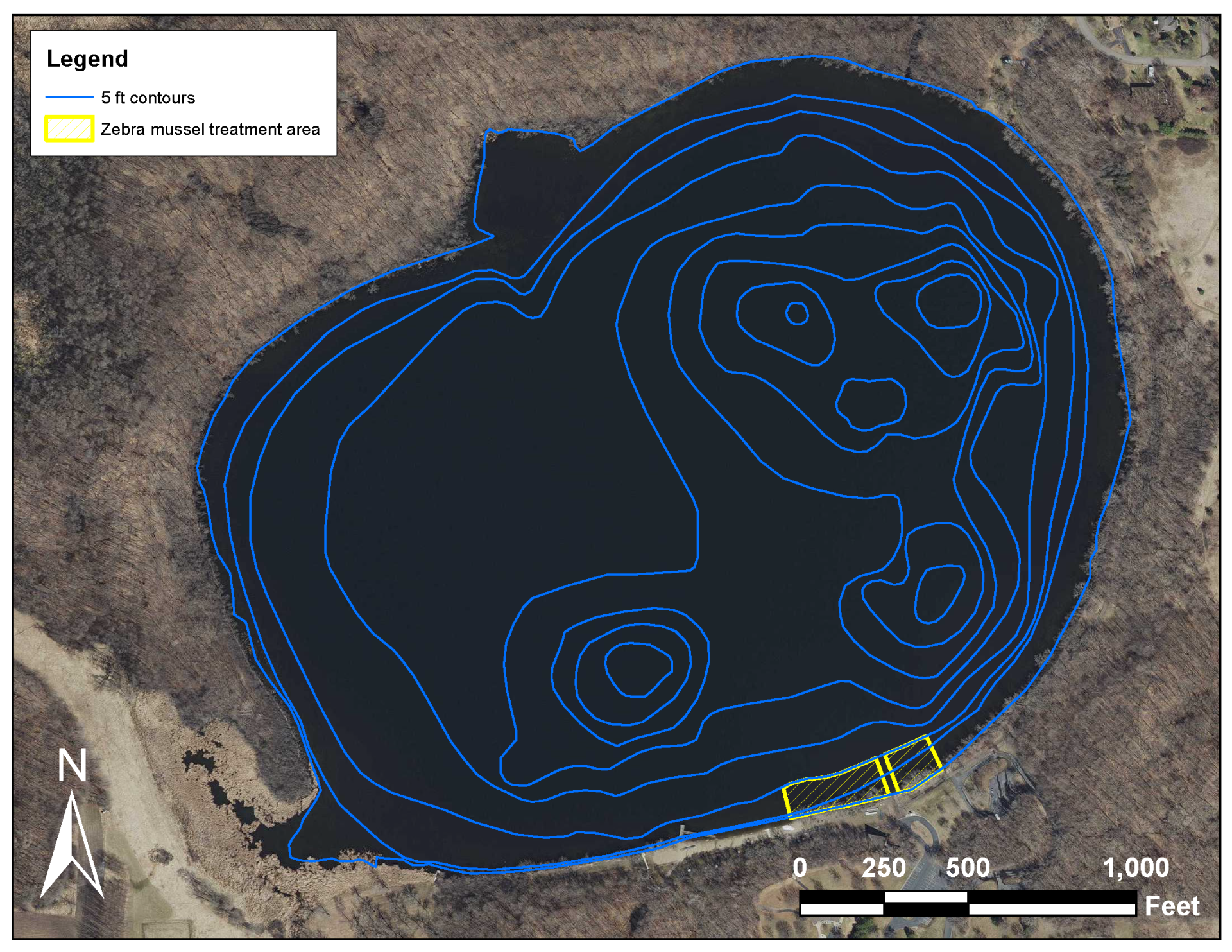 Lake Ann treatment area 2023 for zebra mussels