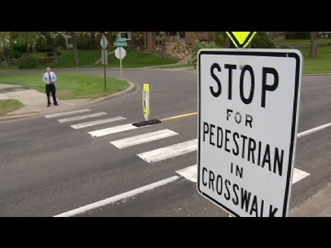 Stop for Pedestrian in Crosswalk